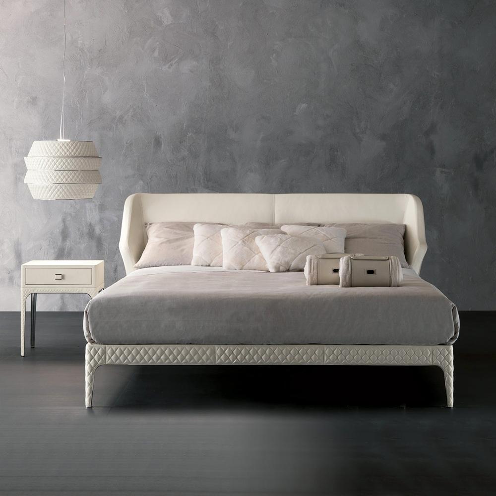 CUPIDO Nabuk bed in a classic style  with upholstered headboard