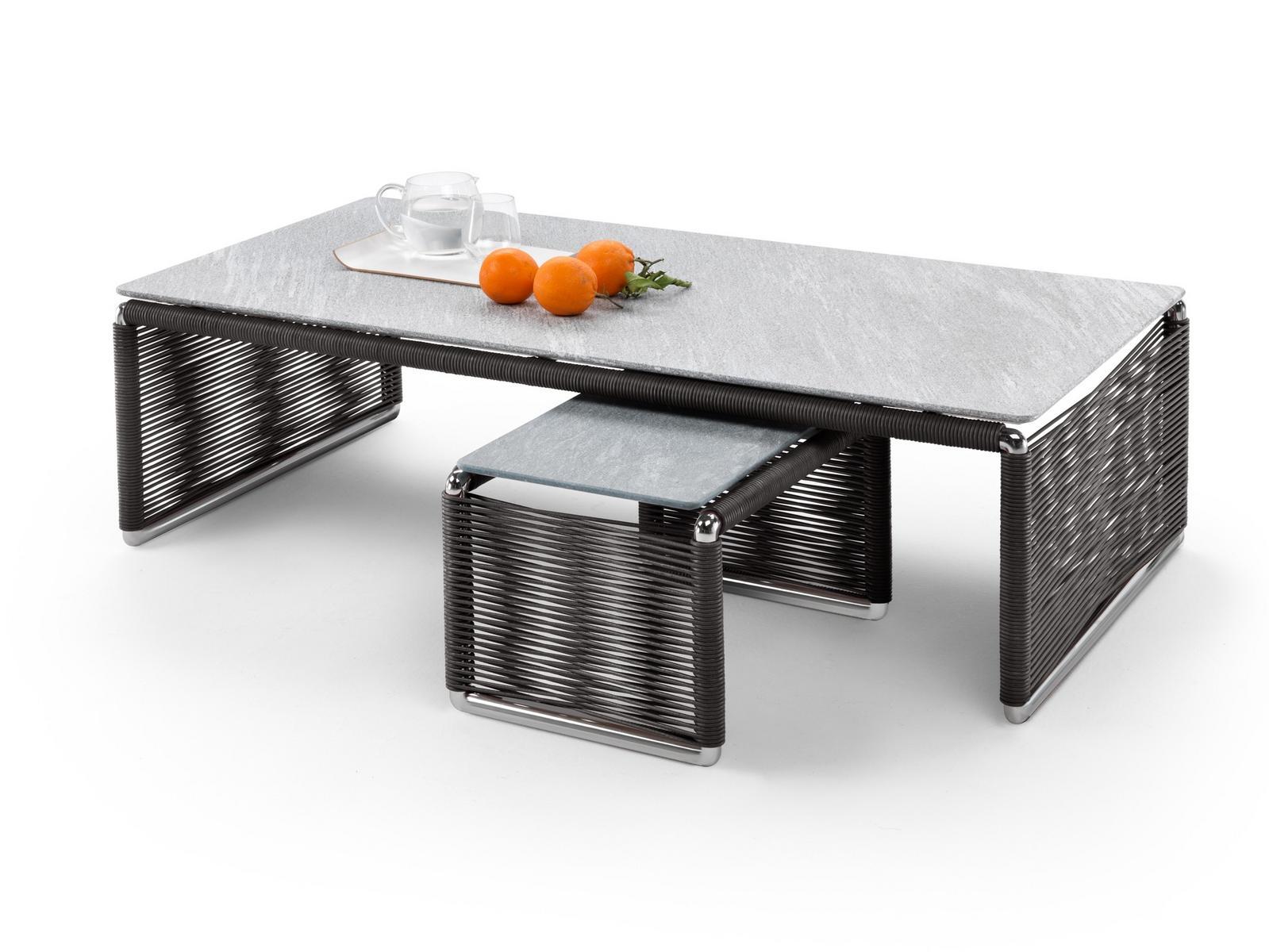 TINDARI Rectangular stone garden side table