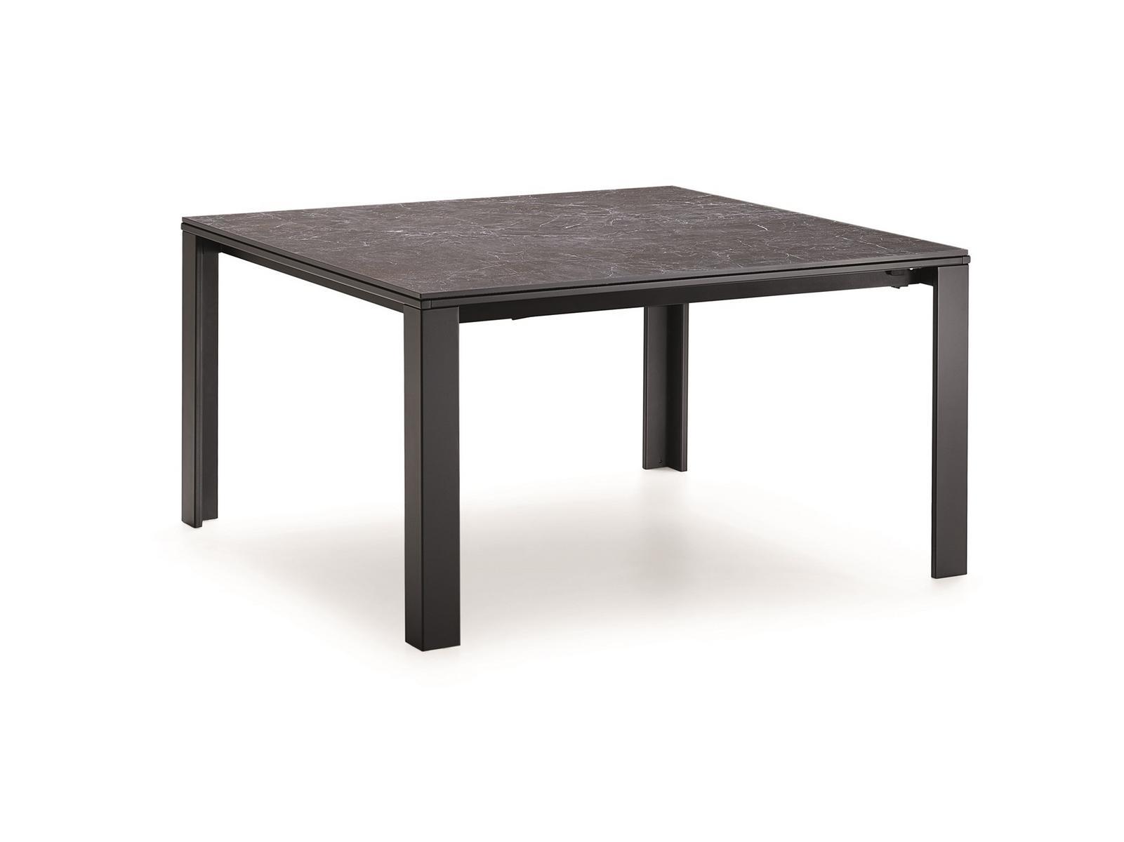 MARCOPOLO Extending square glass ceramic dining table