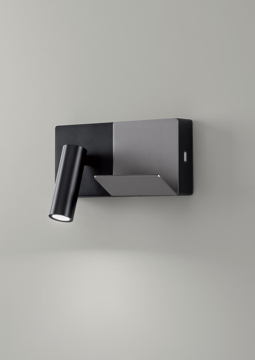 ELAMP LED adjustable aluminium wall lamp with USB