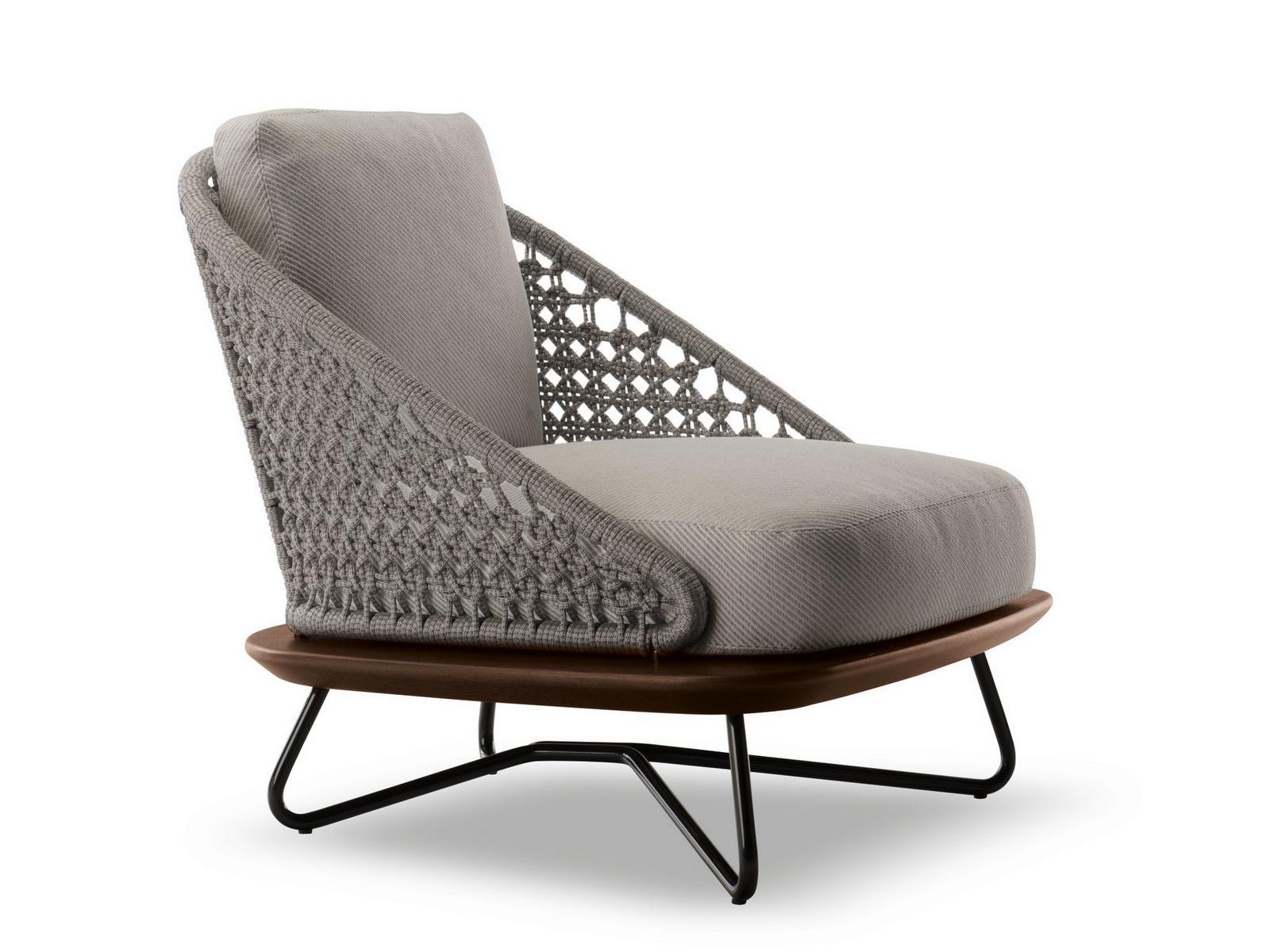 RIVERA ARMCHAIR Steel and wood armchair