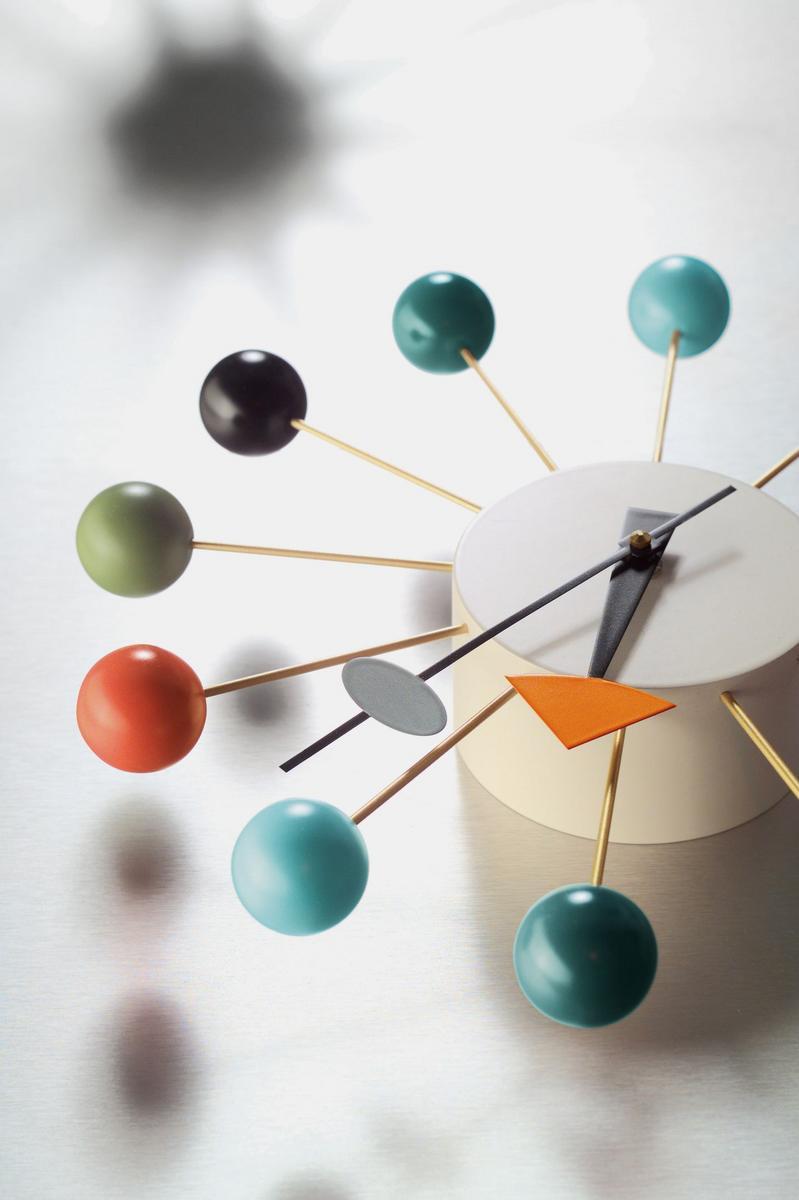 BALL Wooden and metal wall clock