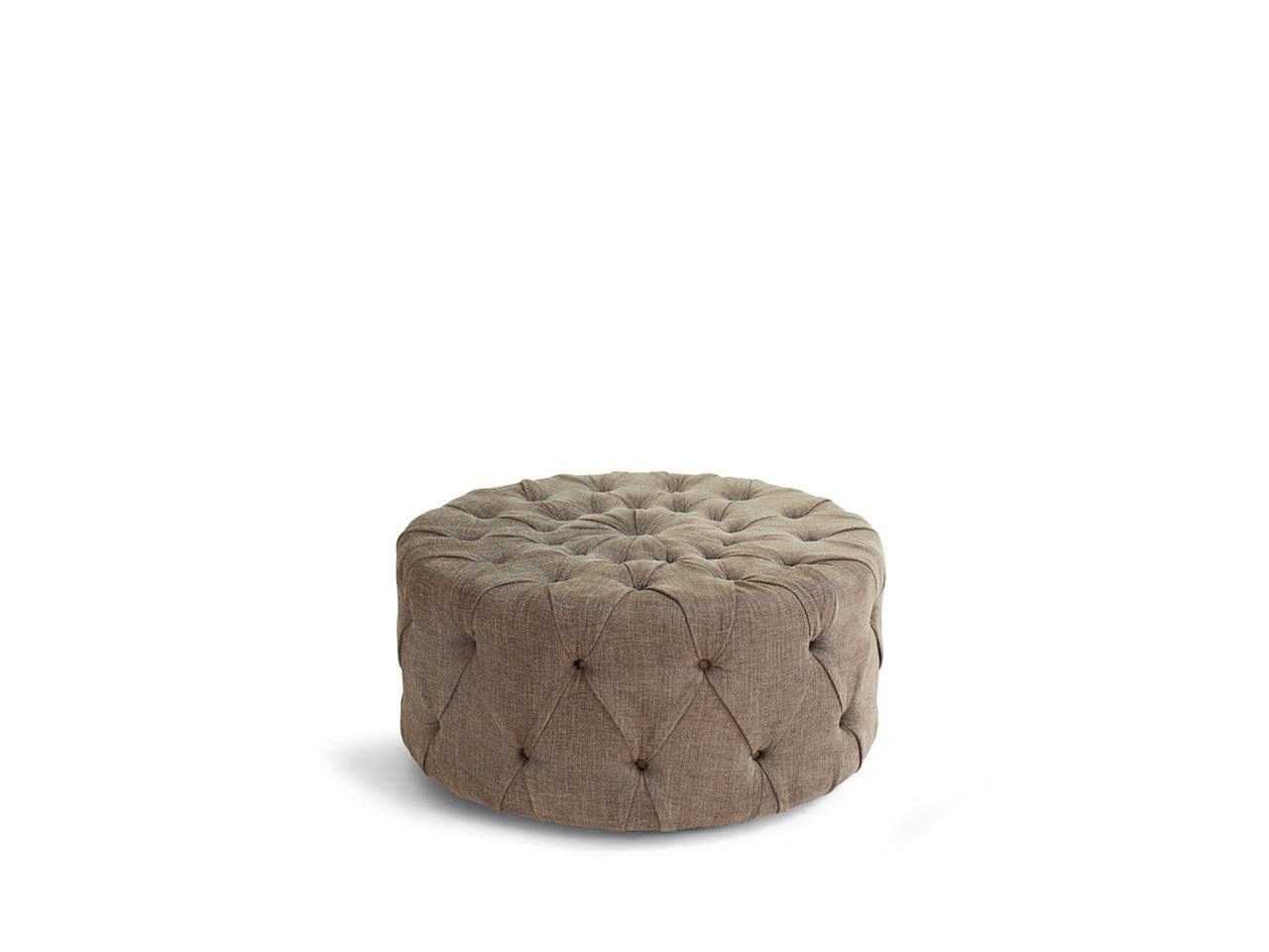 NEW KAP Tufted round fabric pouf