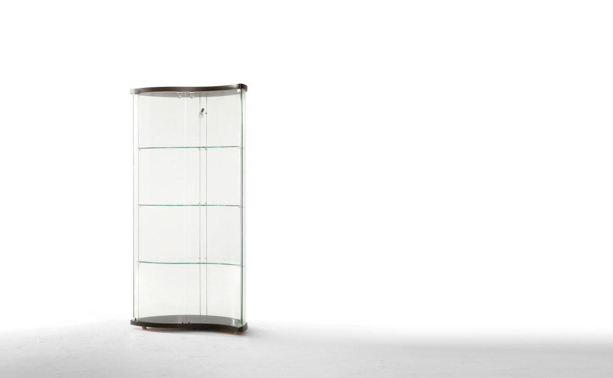 OREGINA Wood and glass display cabinet with integrated lighting