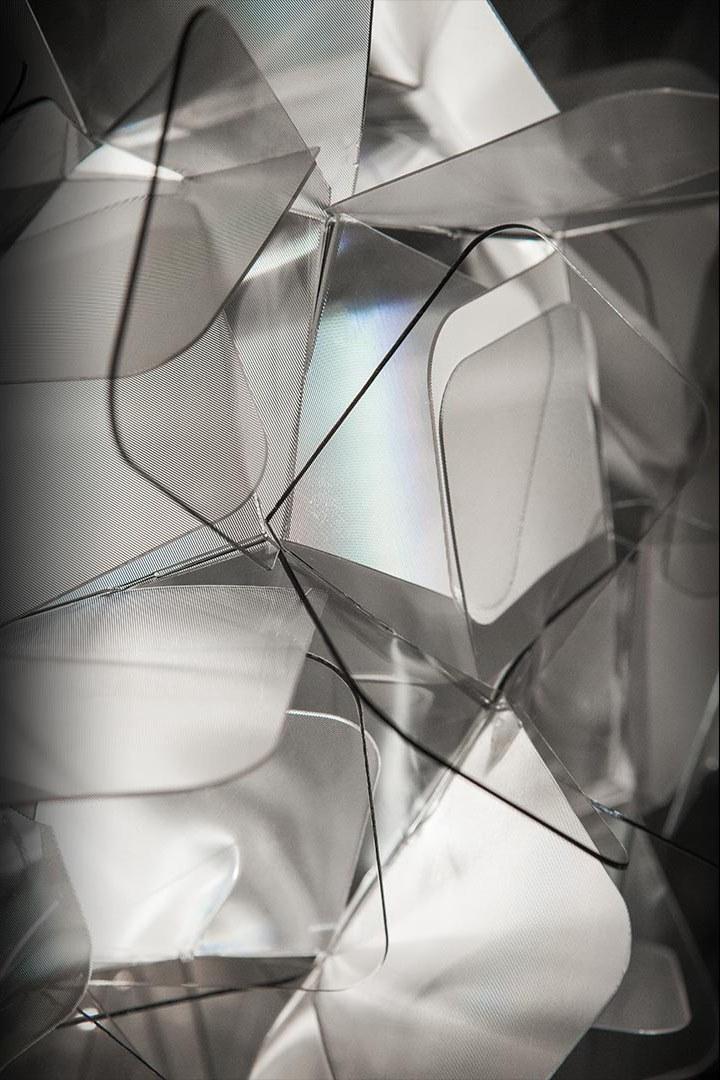 CLIZIA FUMÉ LARGE Lentiflex® and Cristalflex Fumé® LED pendant lamp