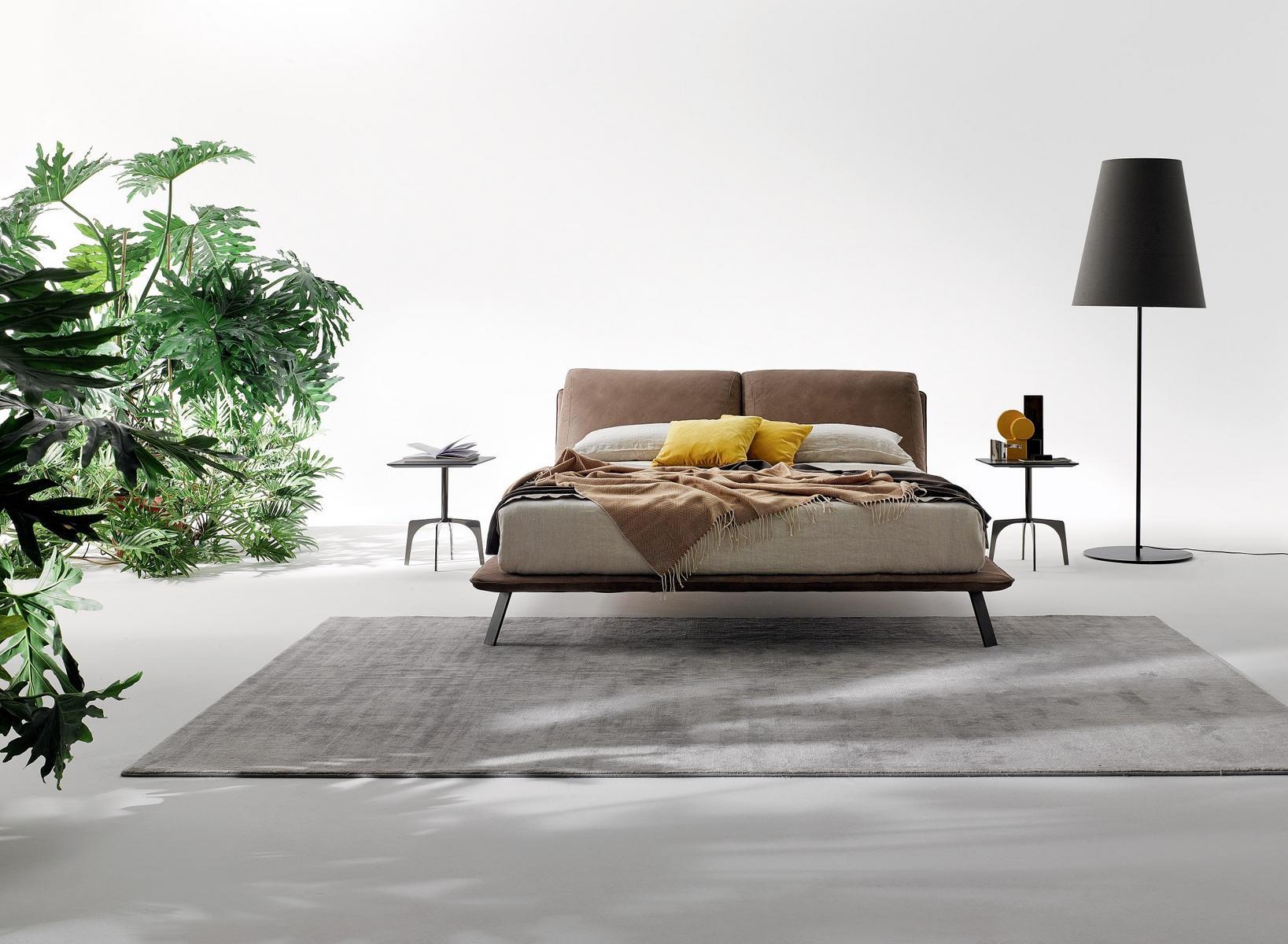 KAHANA Upholstered leather double bed