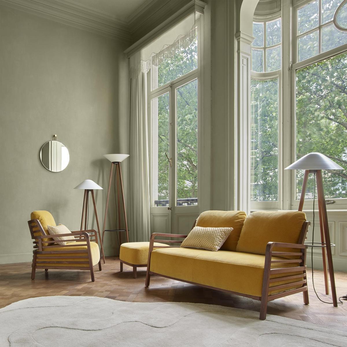 MELUSINE LED steel and wood floor lamp