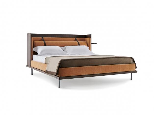TWELVE A.M. Double bed with upholstered headboard