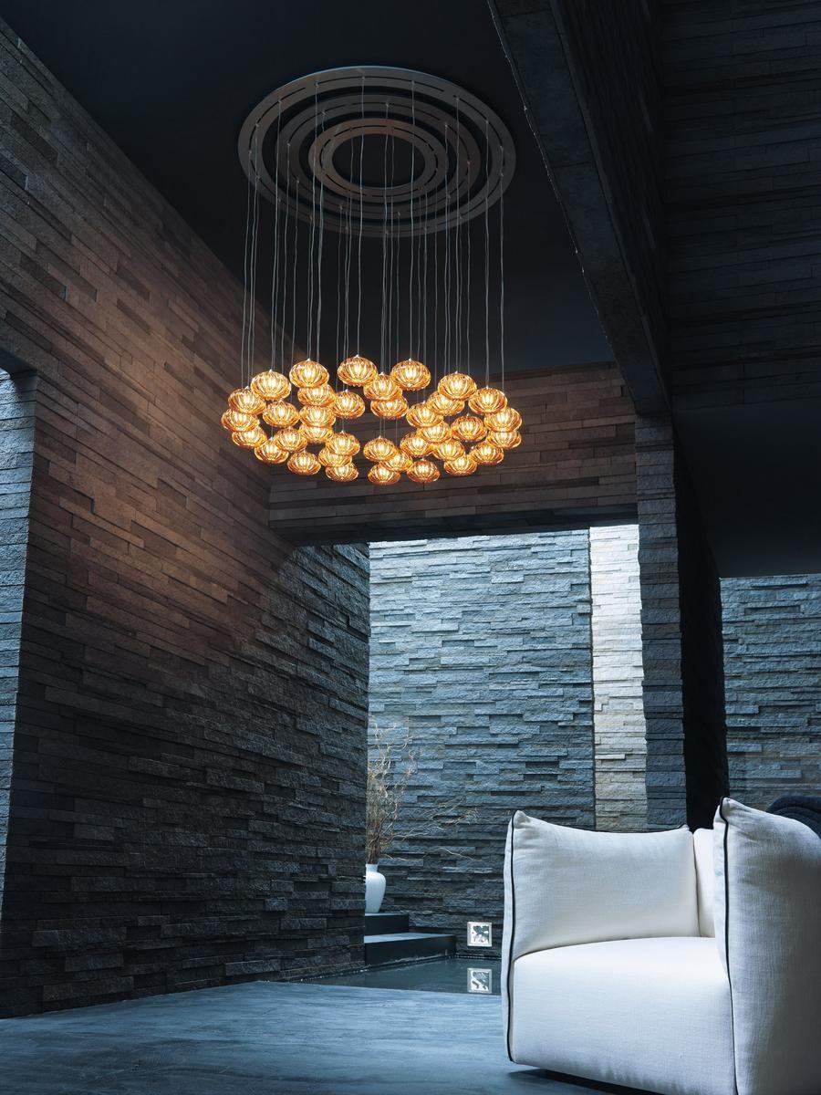 DIAMANTE SP 36 Blown glass pendant lamp