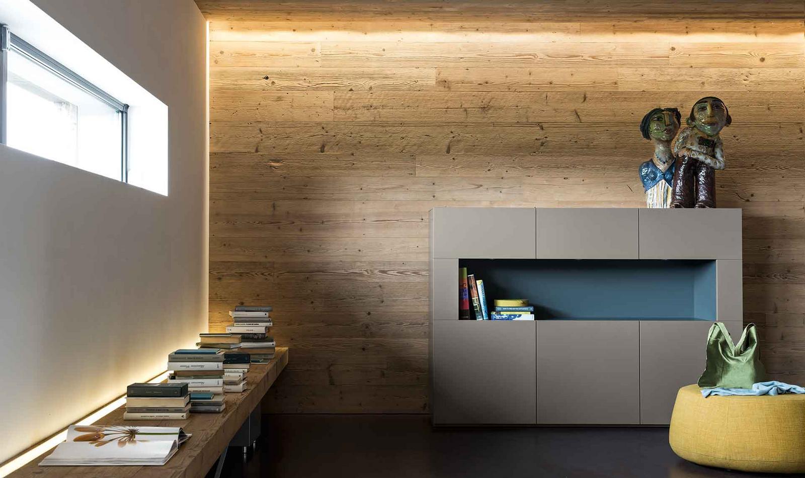 METROPOLIS Modular lacquered sideboard with doors