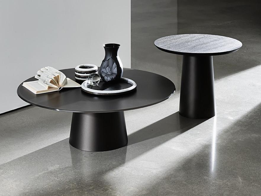 TOTEM Round glass coffee table