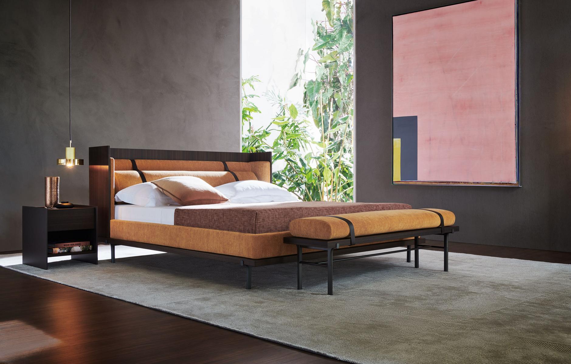 TWELVE A.M. Double bed with upholstered headboard