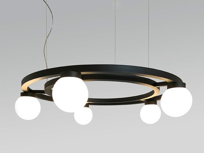 BALLZZZ LED glass and aluminium pendant lamp