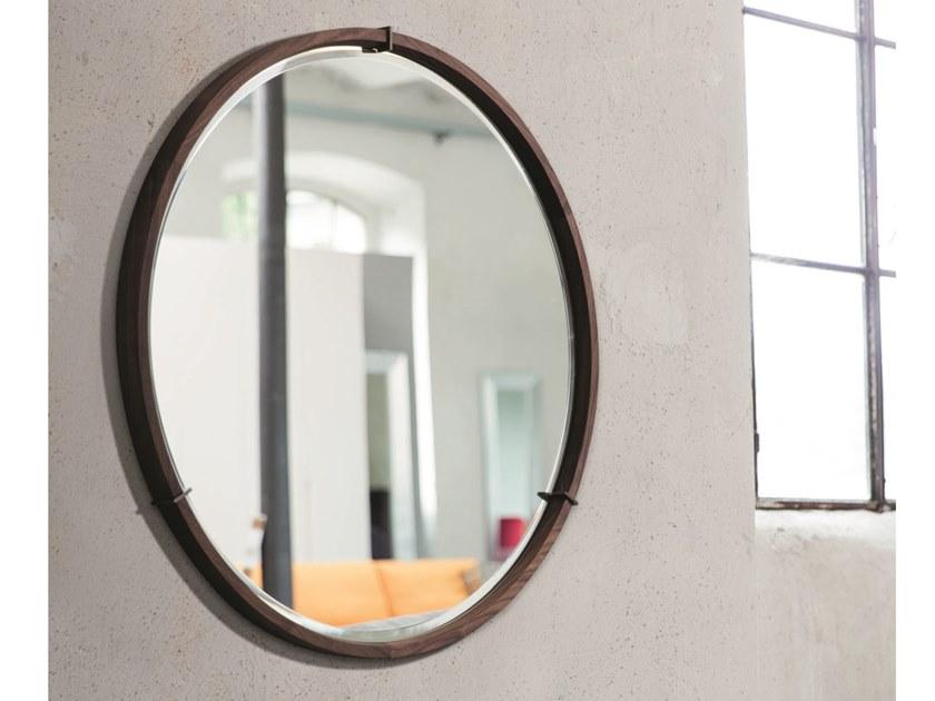 LEVANTE Round wooden framed mirror