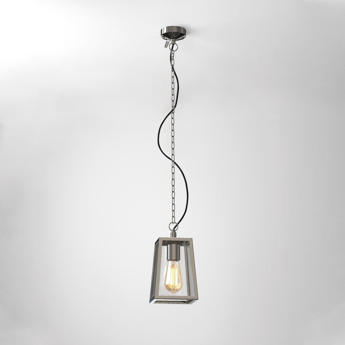 CALVI Glass and steel outdoor pendant lamp