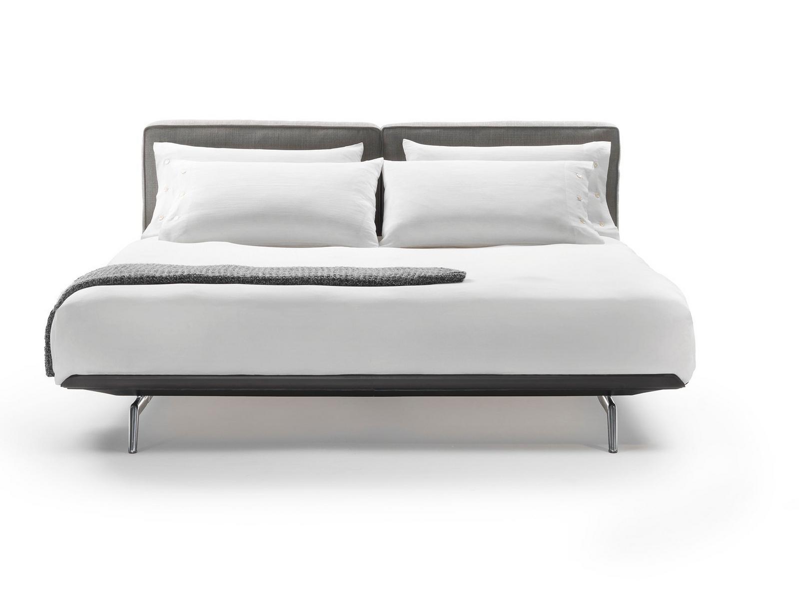 ESTE Fabric double bed with upholstered headboard