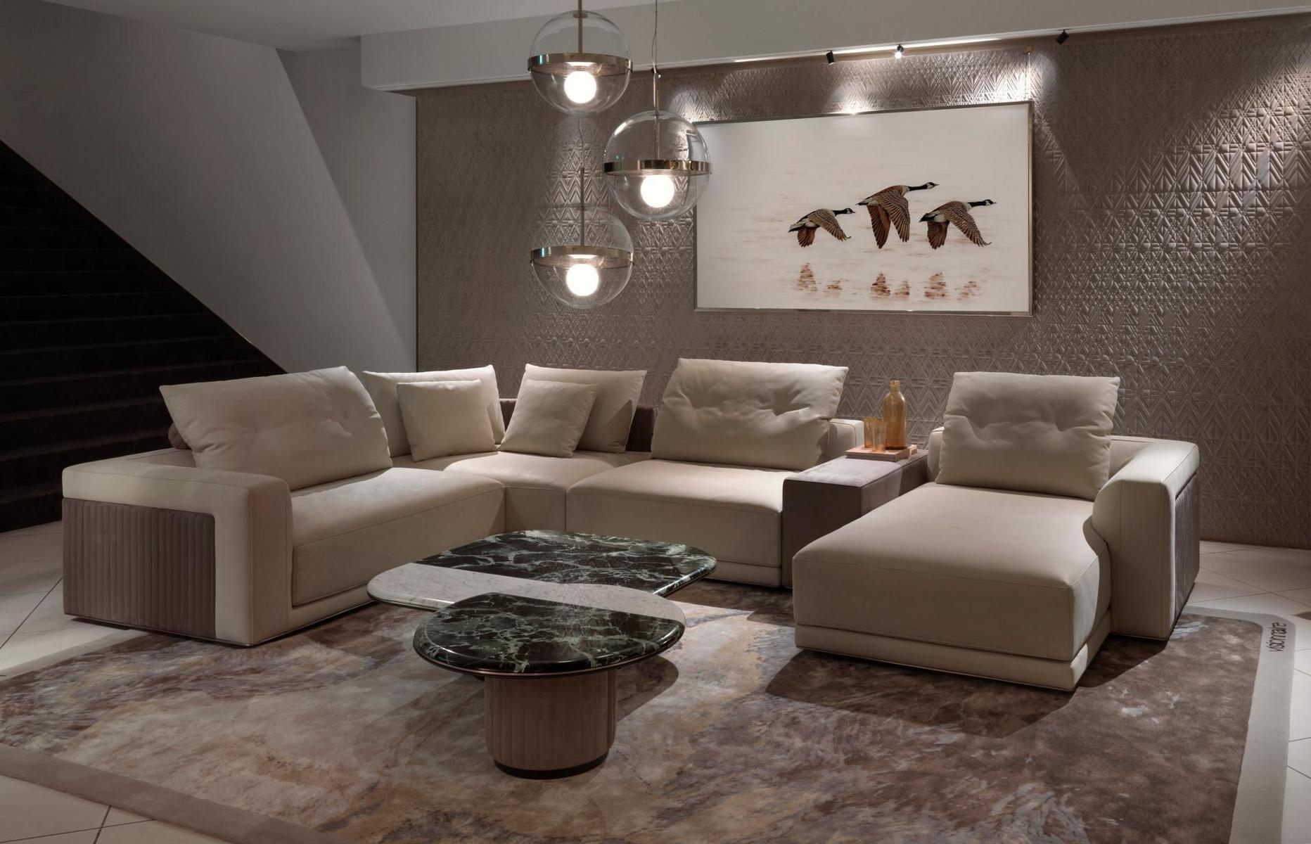 MILLER Sectional sofa with chaise longue