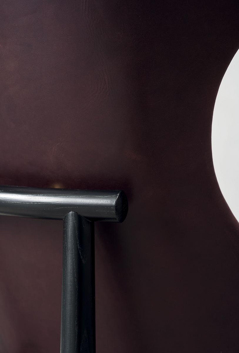 JORGEN Leather armchair with armrests