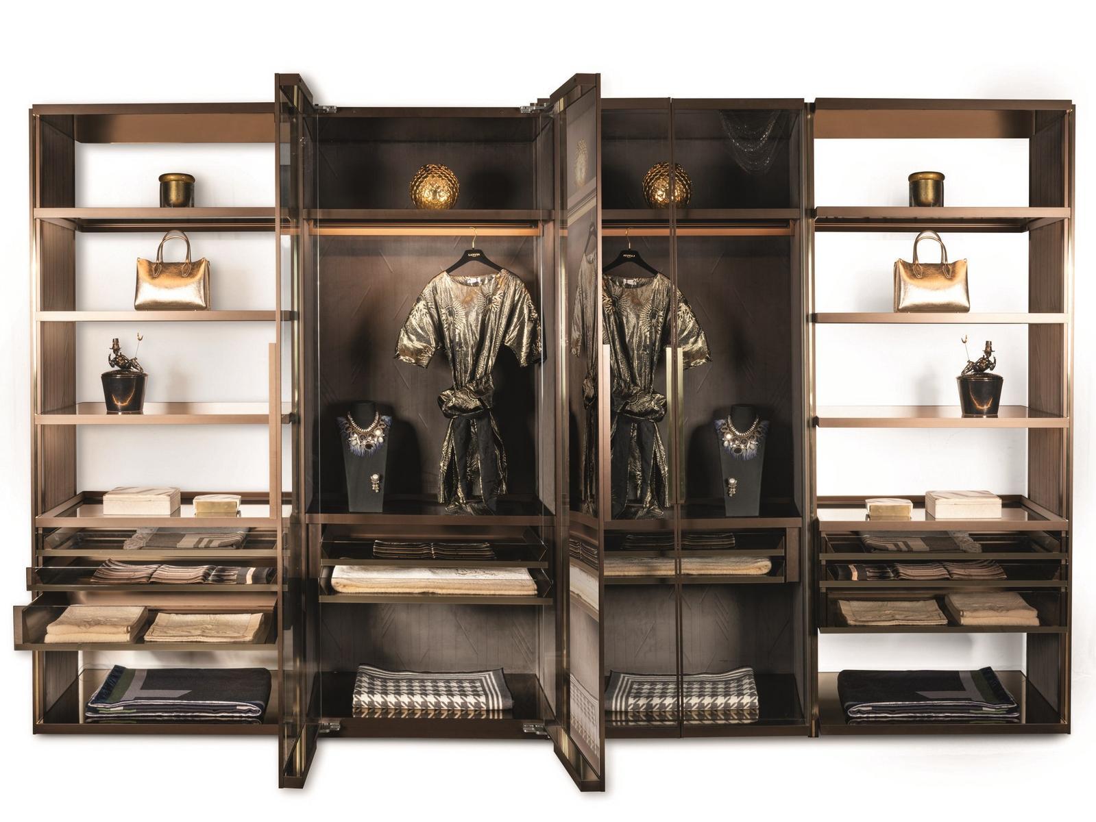 GENESIS Sectional aluminium walk-in wardrobe