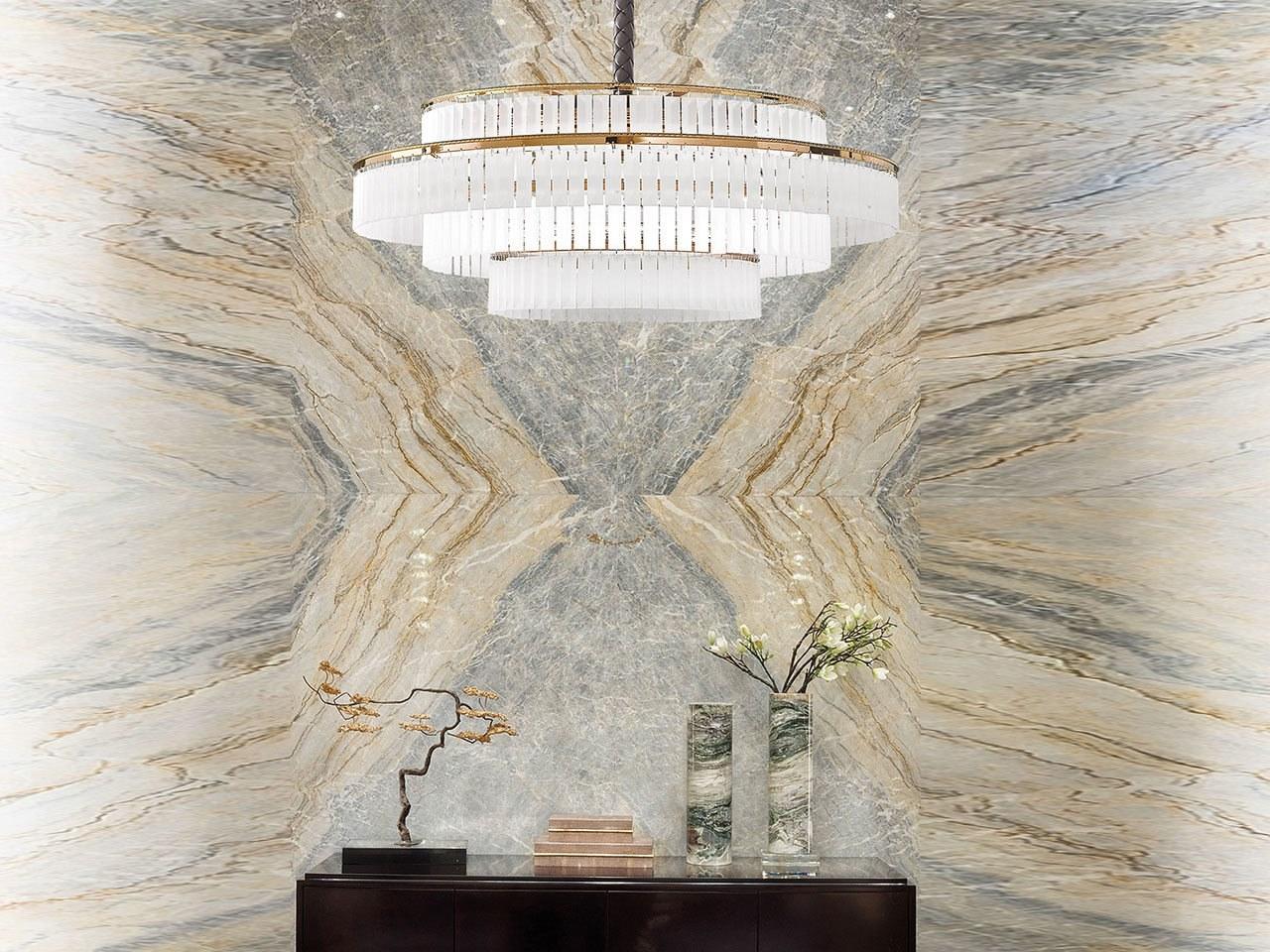 CHARLES LED etched glass pendant lamp with crystals