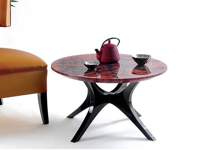 PEARL Round wood veneer coffee table for living room