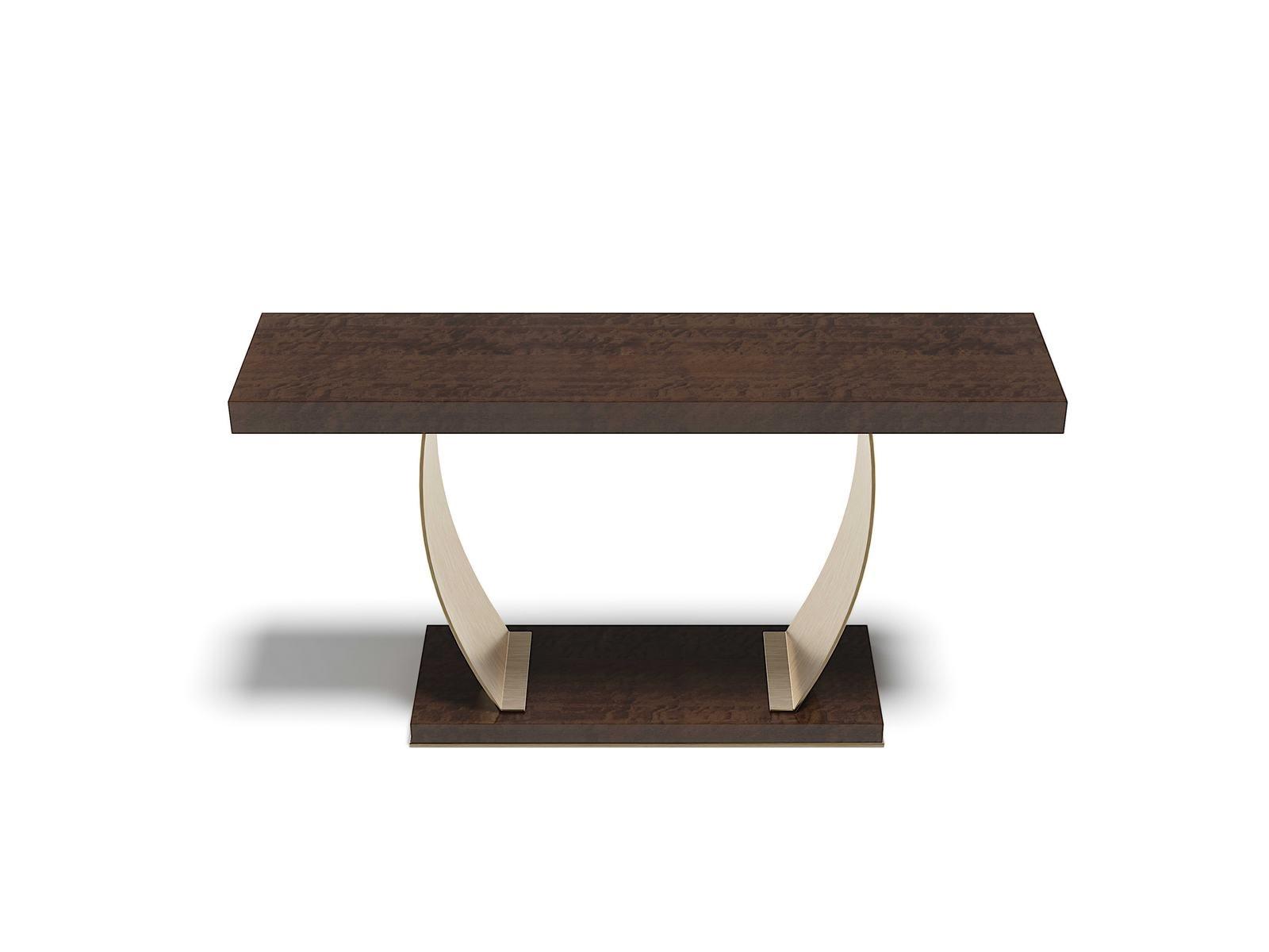 KARAMEL Rectangular steel and wood console table