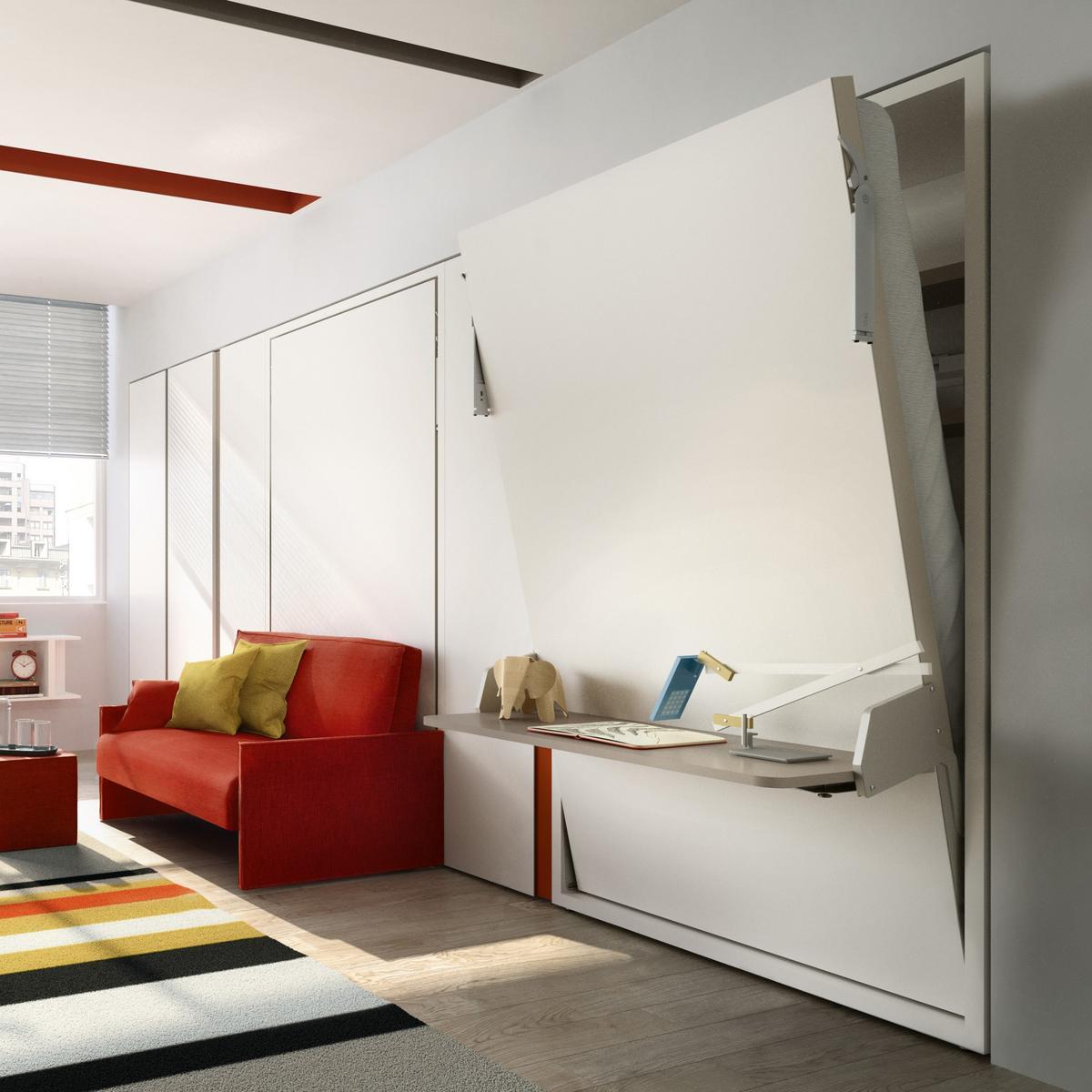 ALTEA BOOK 120 BOARD Convertible pull-down melamine-faced chipboard single bed