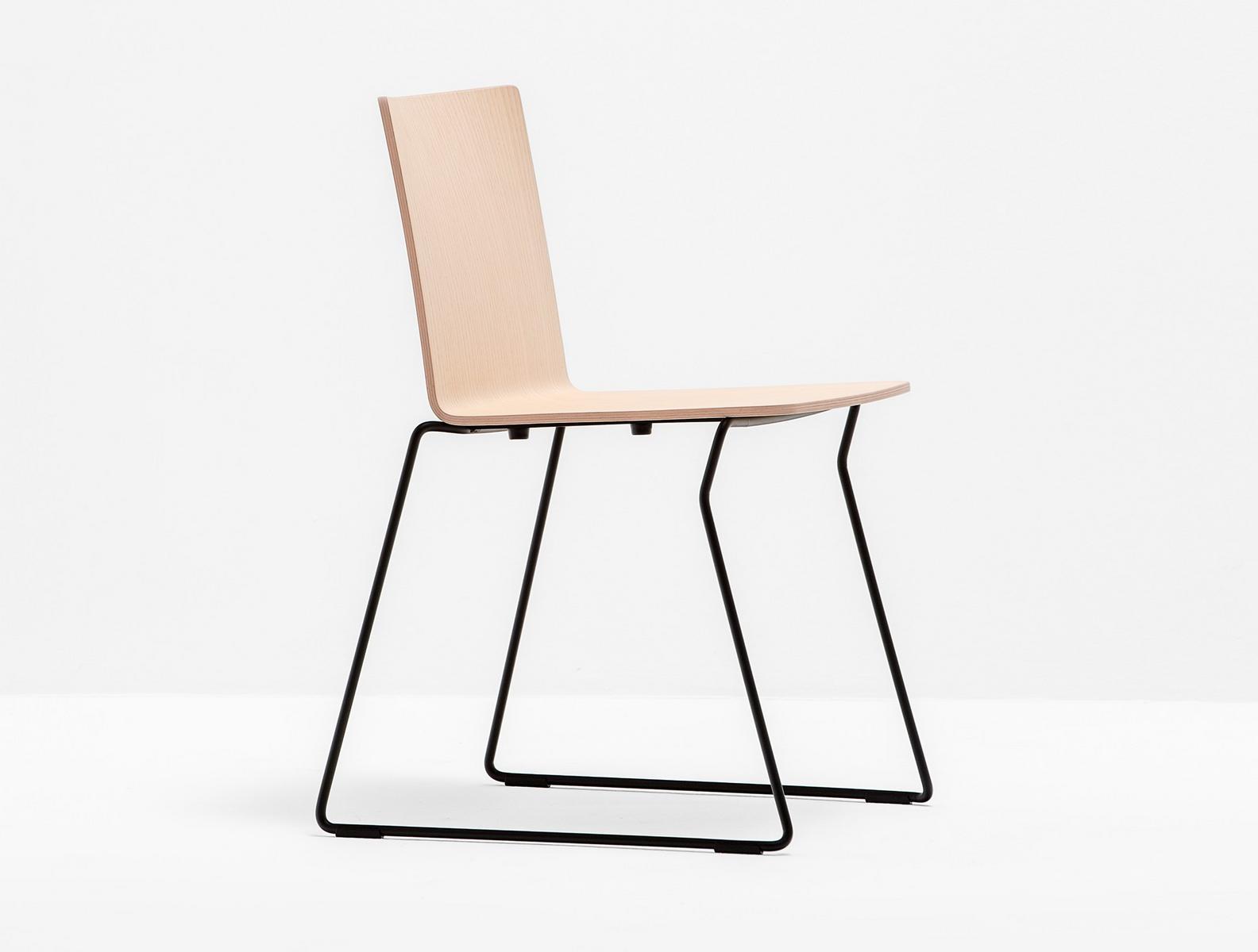 OSAKA METAL 5714 Sled base stackable multi-layer wood chair