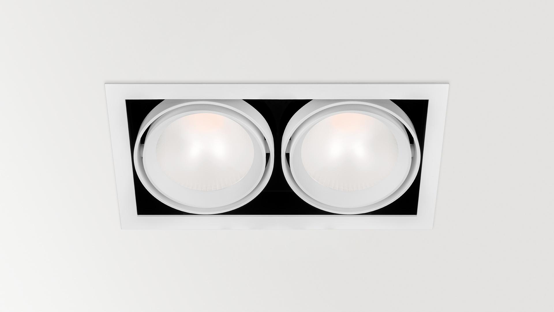 HUBBLE DOUBLE LED multiple rectangular spotlight