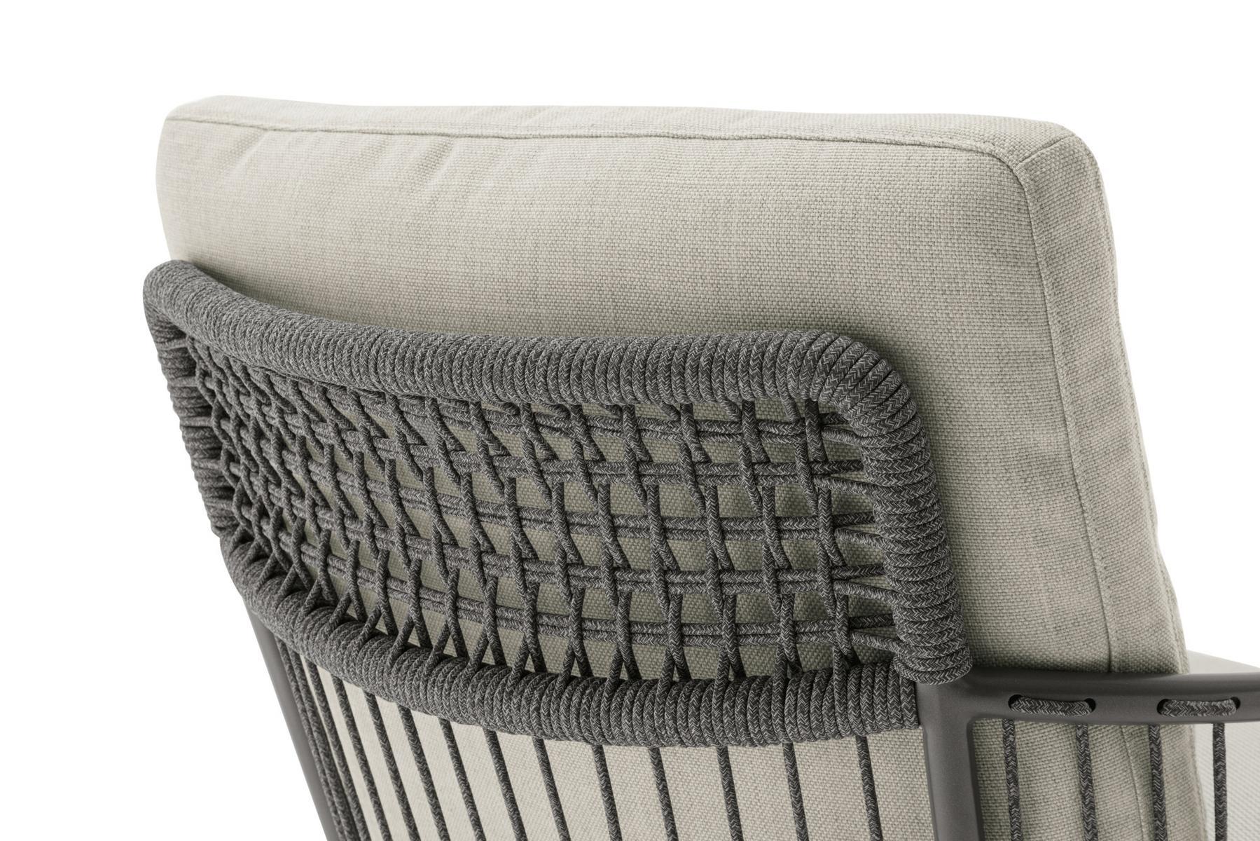 271 YOKO Fabric and aluminium garden armchair with armrests