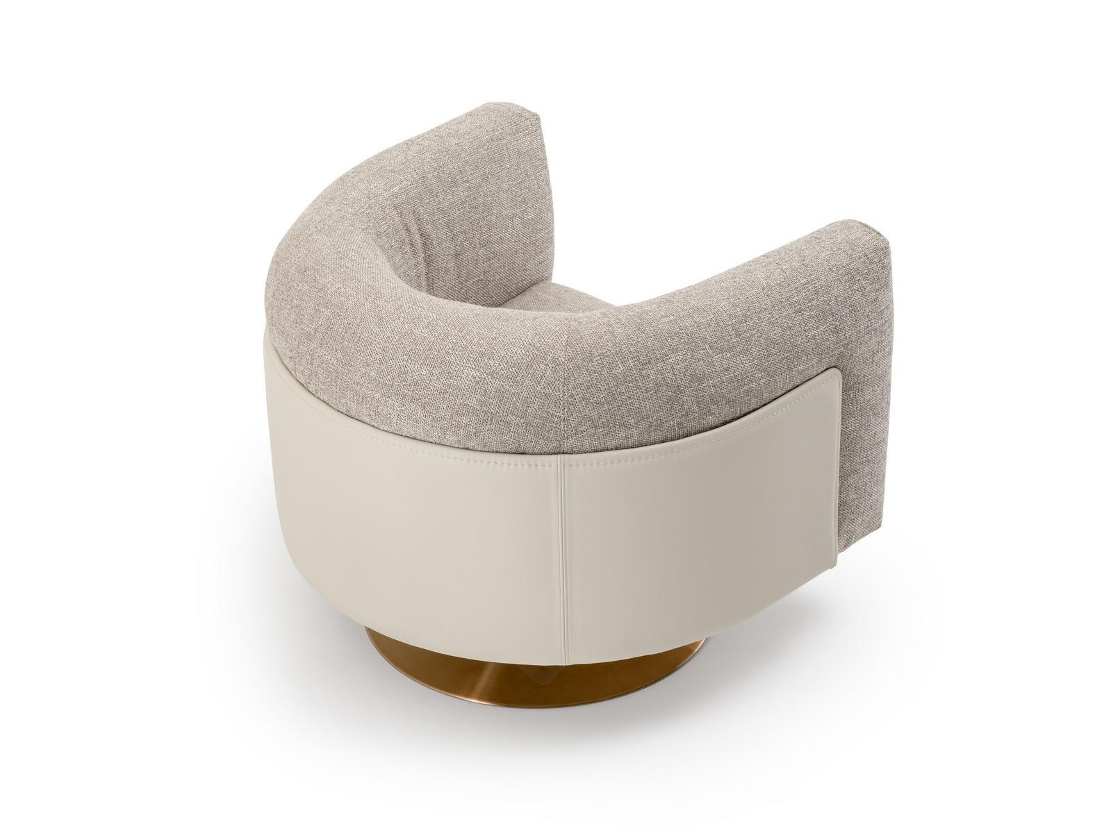 SOUL Swivel fabric armchair with armrests