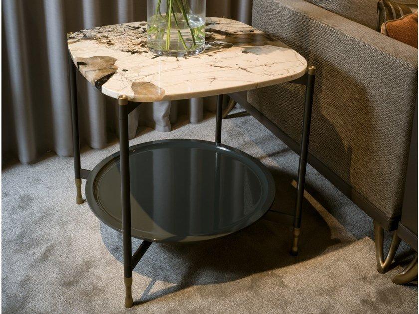 PATAGONIA Square marble high side table