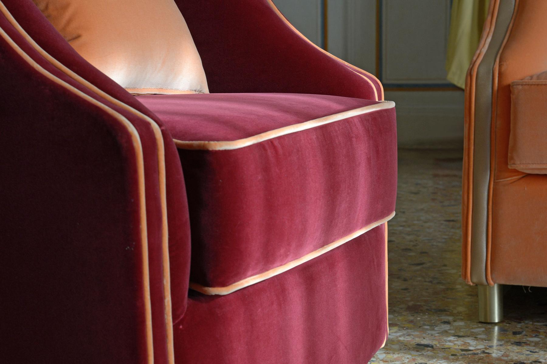 CLEIO Upholstered fabric armchair with armrests