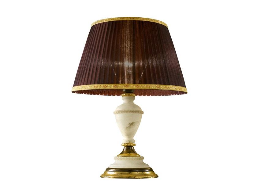 VERA 2268/L Rust/gold leaf table lamp with alabaster and shade