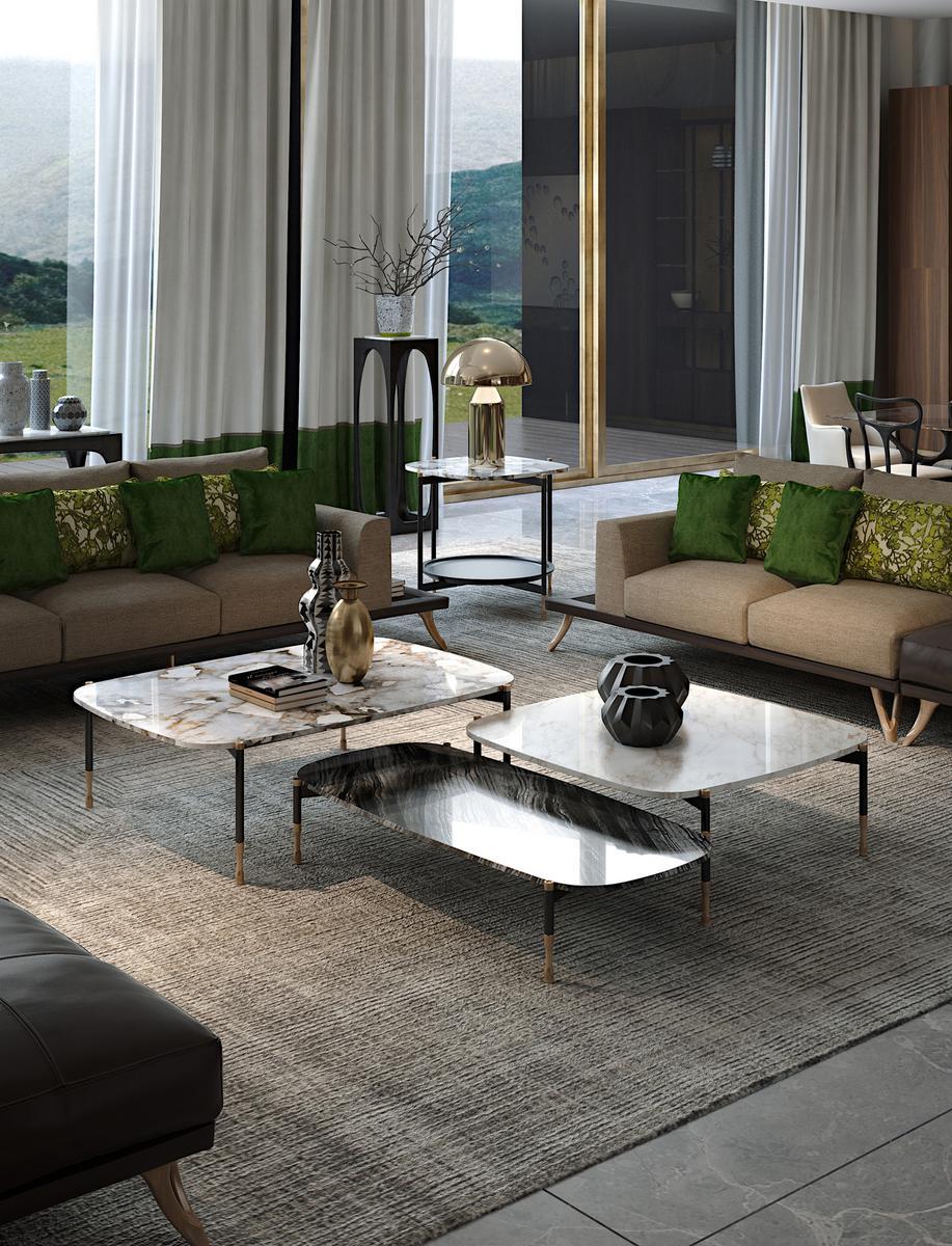PATAGONIA Low rectangular Calacatta Oro marble coffee table