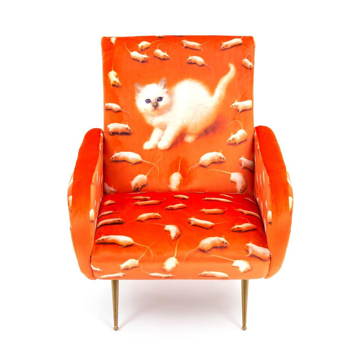 KITTEN Fabric armchair with armrests