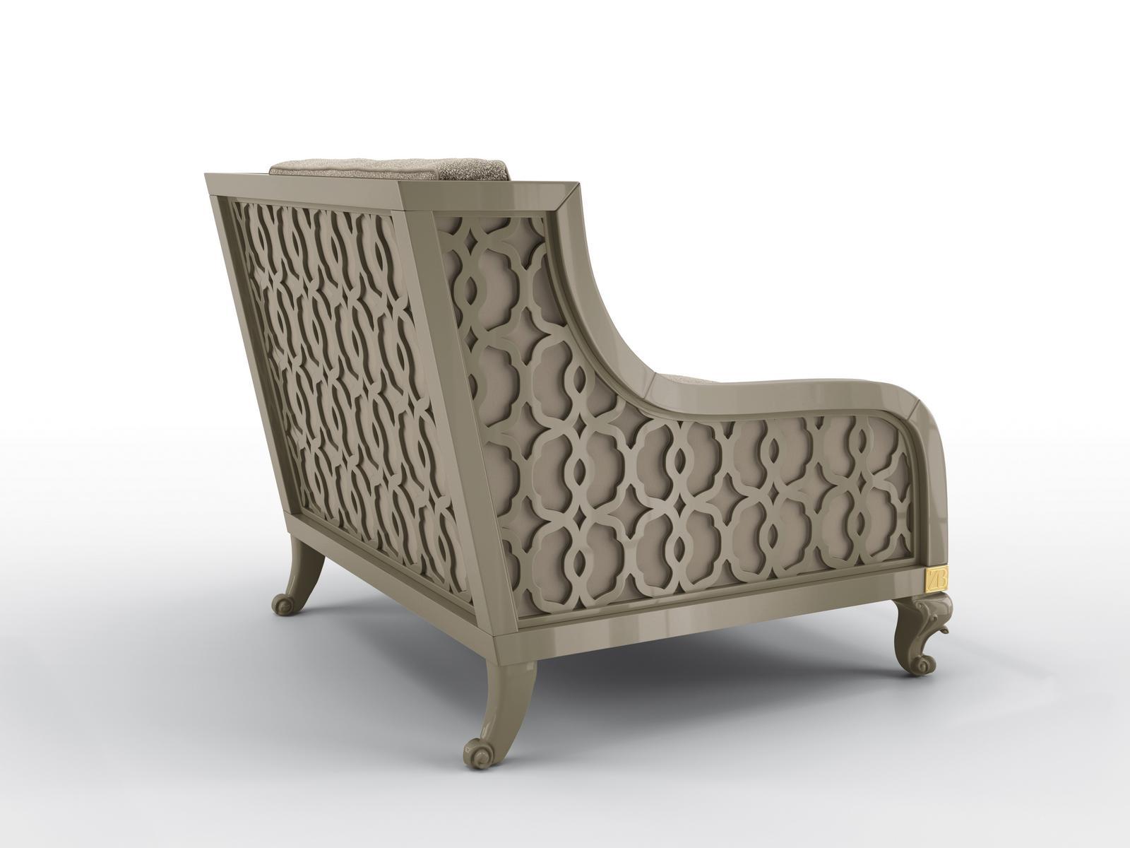 CLUB WIDE Fabric armchair with armrests