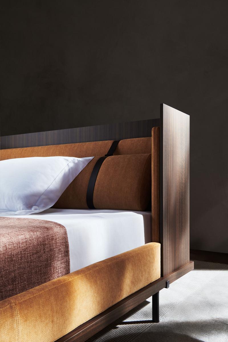 TWELVE A.M. Double bed with upholstered headboard