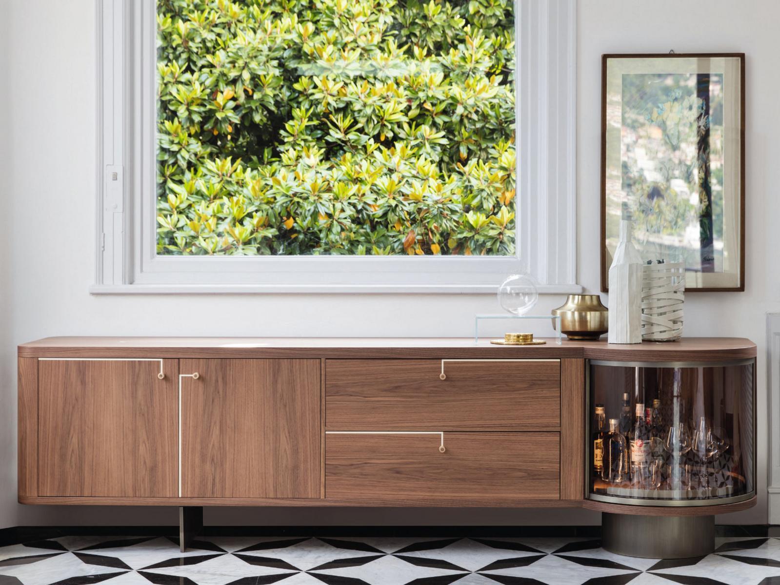 RONDÒ 2 Walnut sideboard / bar cabinet