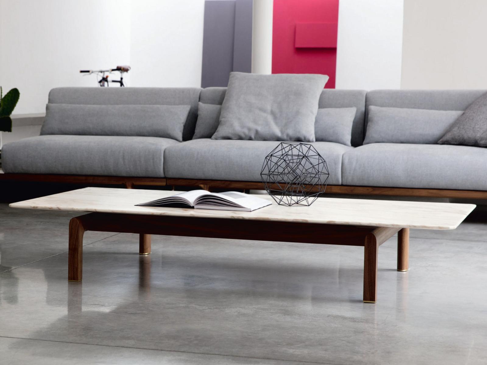 QUAY Rectangular marble coffee table for living room