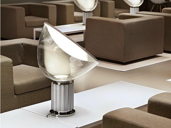 TACCIA LED indirect light glass and aluminium table lamp