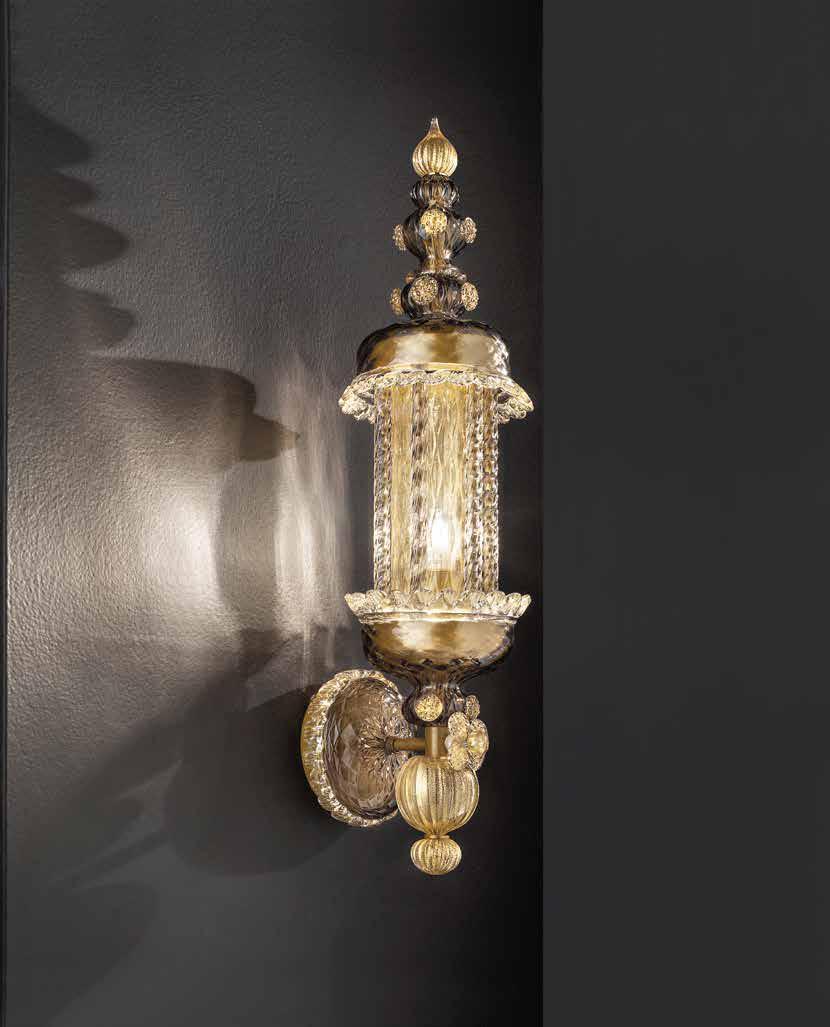 BUCINTORO Glass wall lamp with crystals