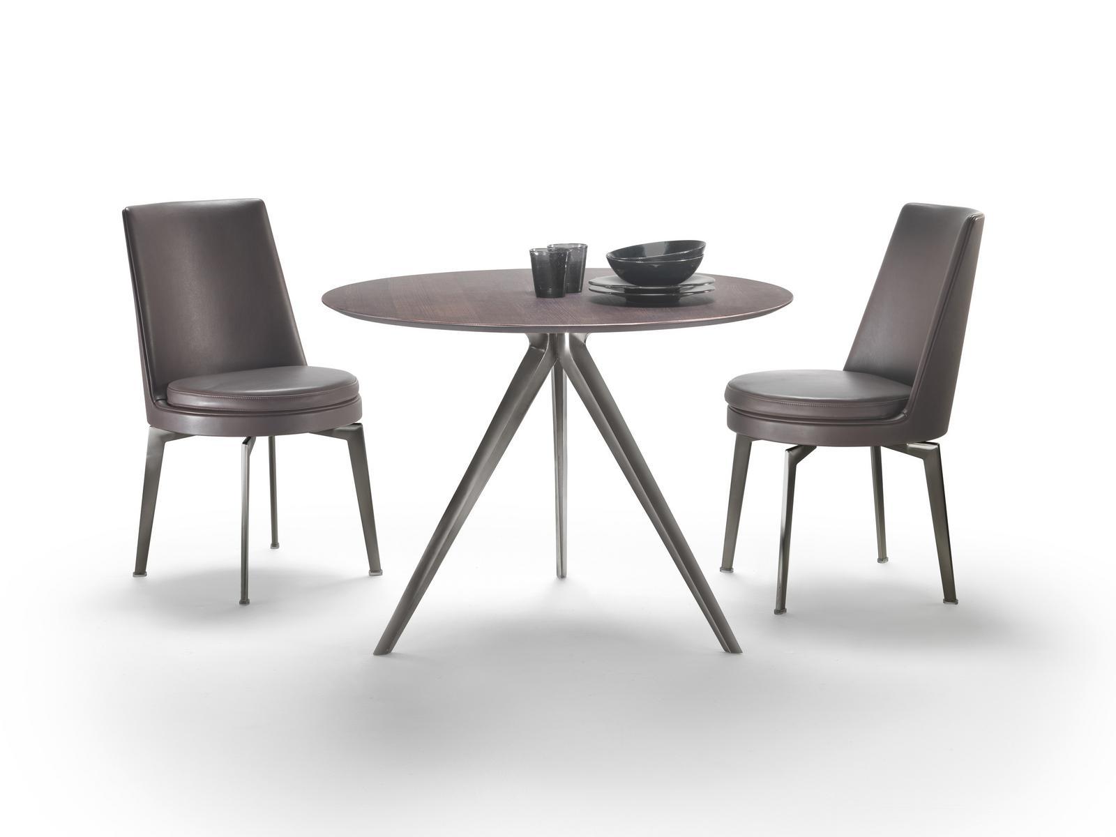 ZEFIRO Round wooden table with 3-star base