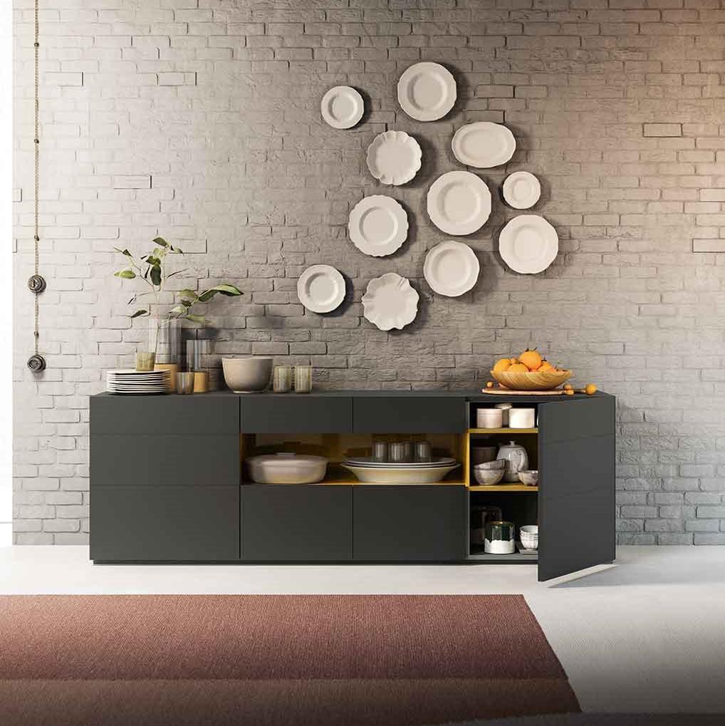 METROPOLIS Modular lacquered sideboard with doors