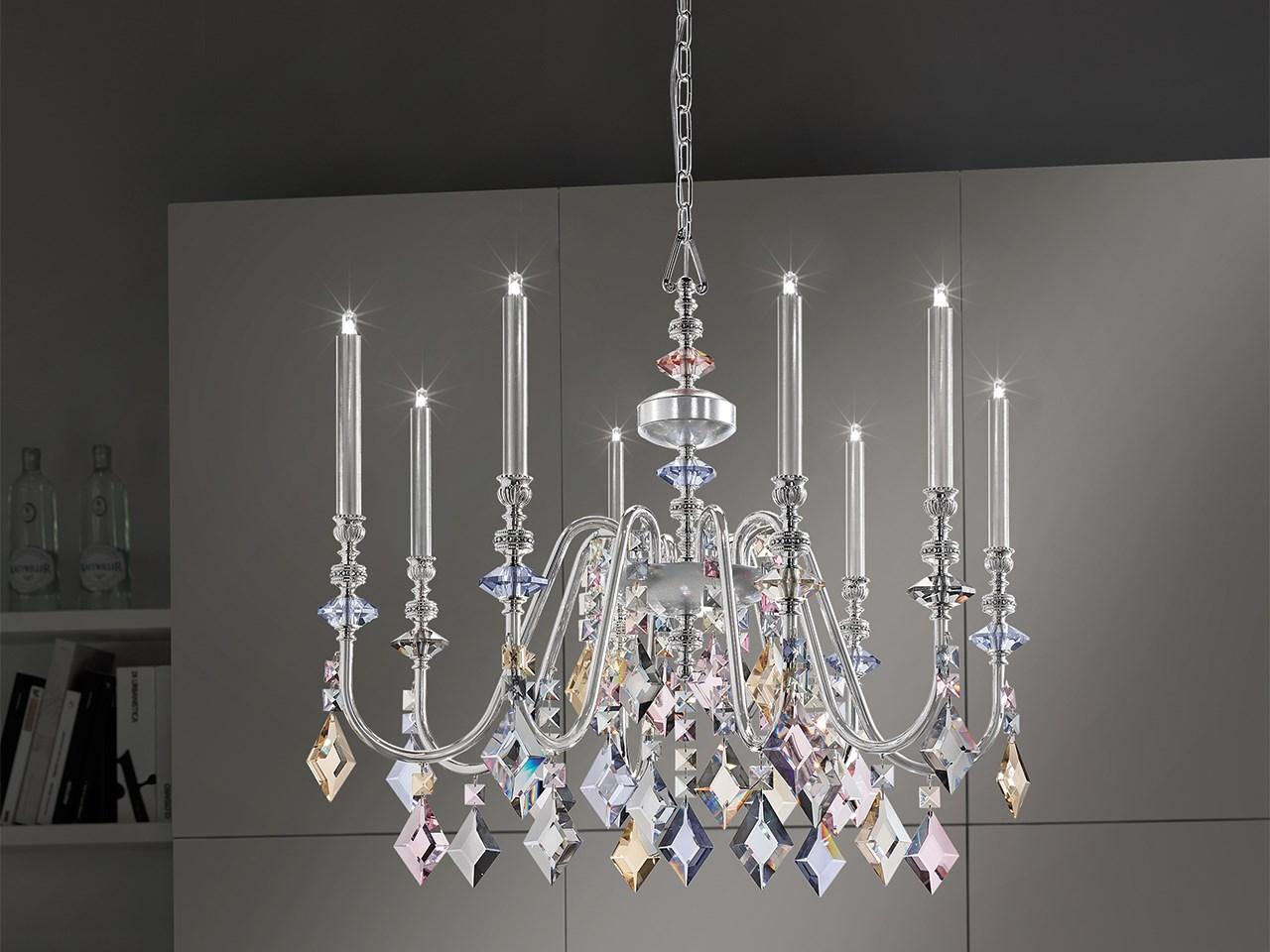 CHIC 8 Metal chandelier with crystals