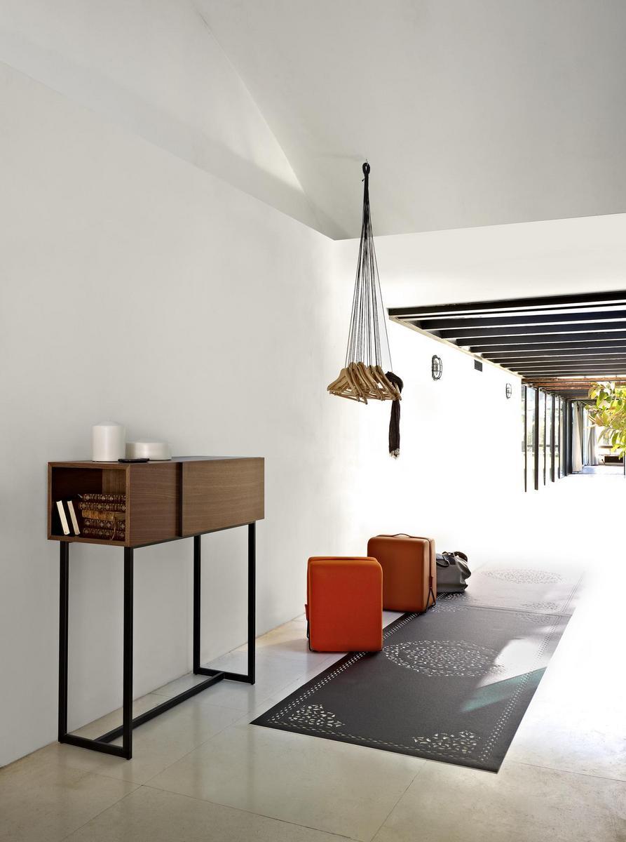 WALL FIGURE Rectangular walnut console table