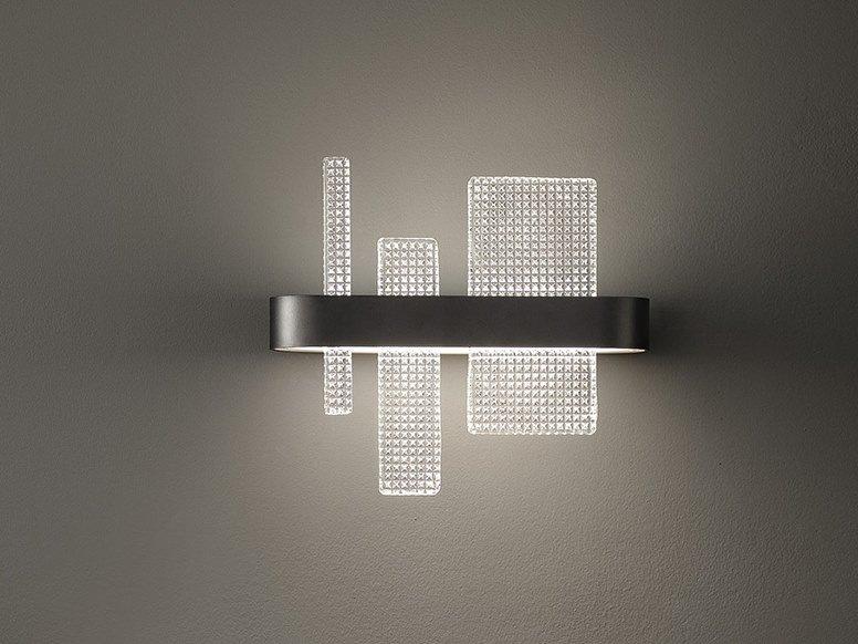 RIBBON A37 LED wall light in metal and glass