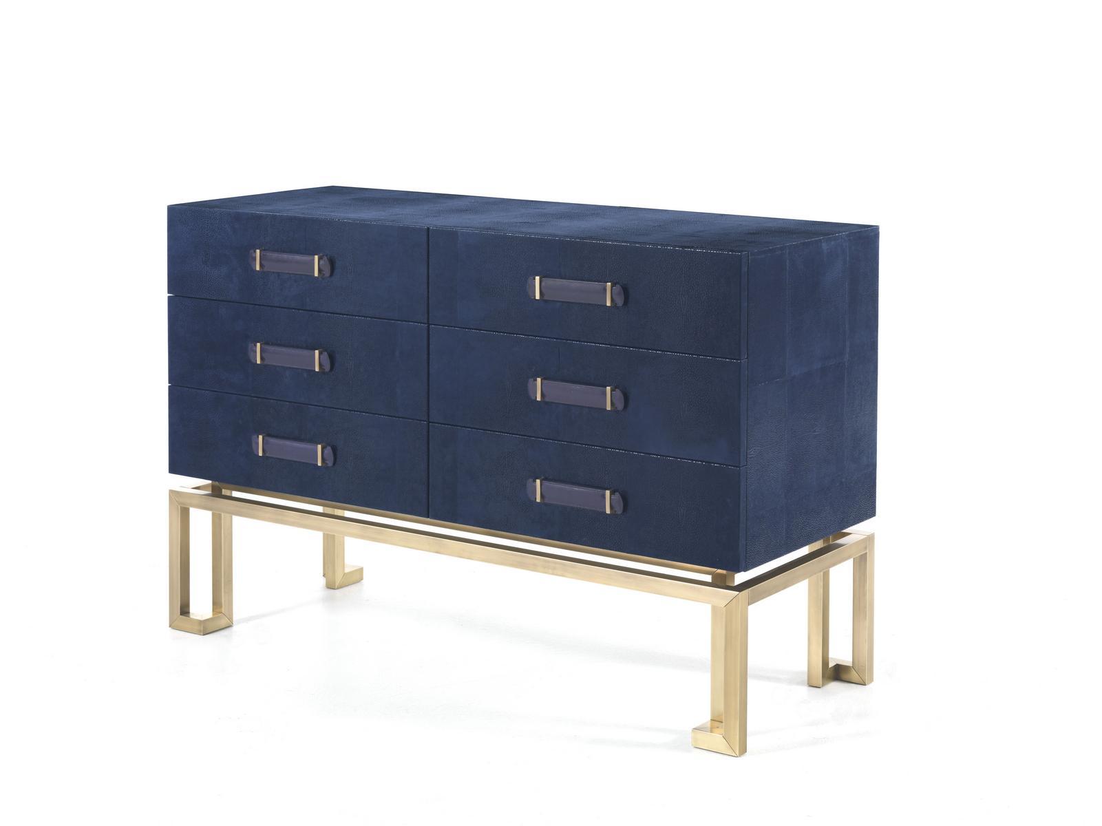 TRAFALGAR Leather chest of drawers