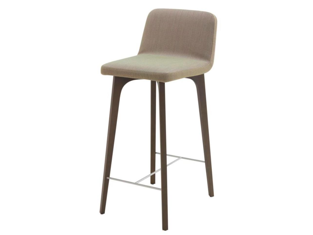 VIK High upholstered fabric stool with back