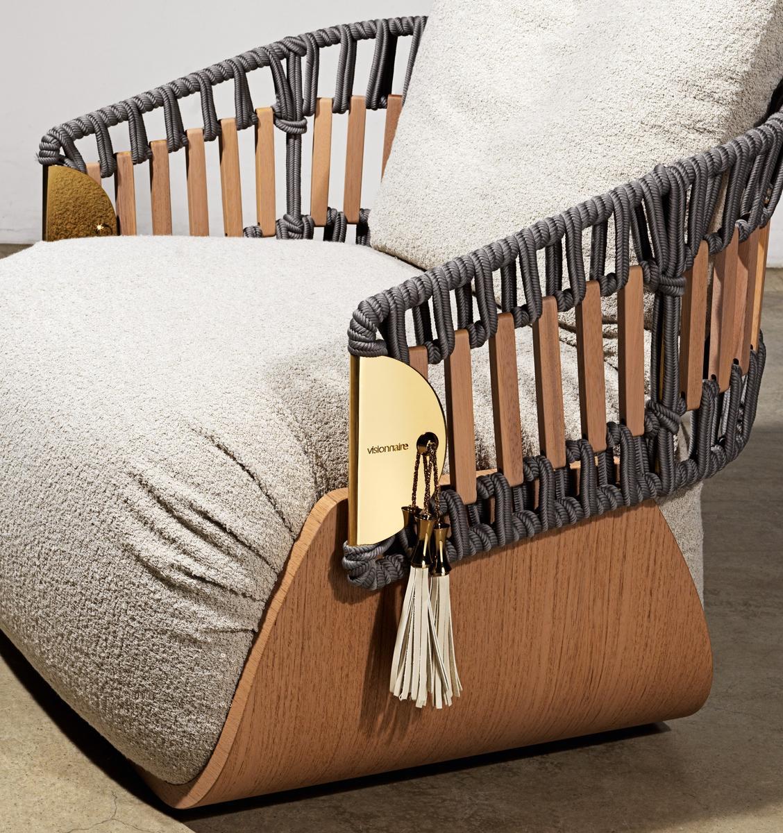 KATHRYN Rope garden armchair with armrests